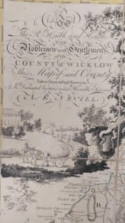 Detail from Co. Wicklow Grand Jury Map circa 1800 featuring Delgany District