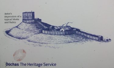 Sketch of typical Motte and Bailey, Castleruddery | Duchas The Heritage Service