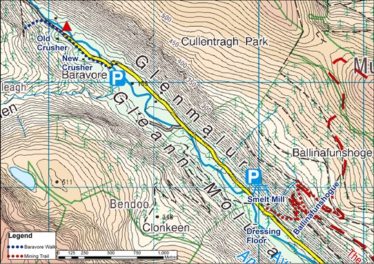 Map of Glenmalure Valley