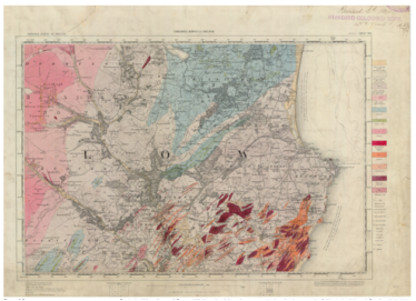 Figure 4 The geology of the lead-bearing rocks of Glendalough and Glendasan