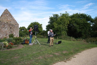 Heritage talk by Brian White and Colin Love, Austin Pryor organising sound. | Image by Frank Coyne