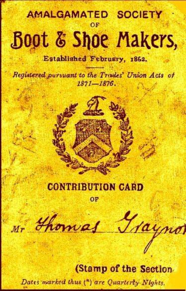 Boot & Shoemakers Union card of Thomas Traynor. | Photo: Maura Gibson