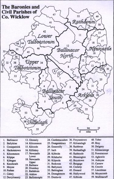 The baronies and civil parishes of Wicklow