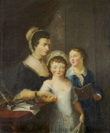 Theodosia Blachford with her children, Mary and John (self-portrait) | https://commons.wikimedia.org/wiki/File:Theodosia_Blachford_with_her_children.jpg