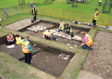 Fig. 3—Excavation at the Upper Lake, showing the stone pathway under excavation as part of the research and student training excavations. | Courtesy of Glendalough Heritage Froum and Wordwell Publishing